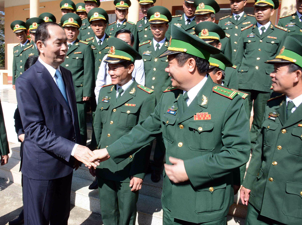 Chủ tịch nước Trần Đại Quang thăm, chúc Tết Bộ đội Biên phòng tỉnh Gia Lai

